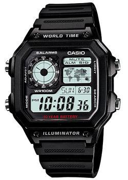 Японские наручные  мужские часы Casio AE-1200WH-1A. Коллекция Digital - фото 1