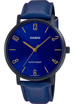 Японские наручные  мужские часы Casio MTP-VT01BL-2B. Коллекция Analog - фото 1